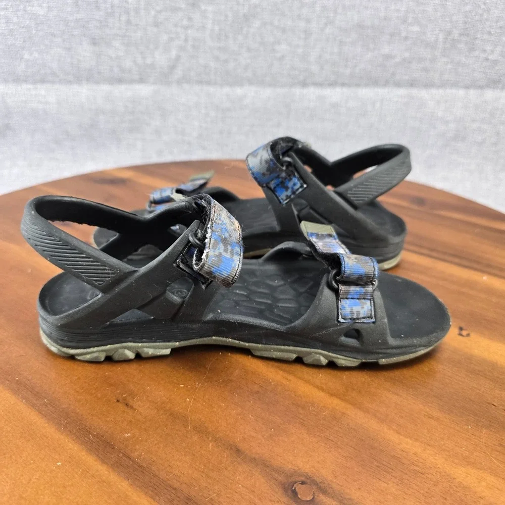 Merrell Hydro Drift Kids Sandals US 2 Black Blue Adjustable Straps Sporty Casual